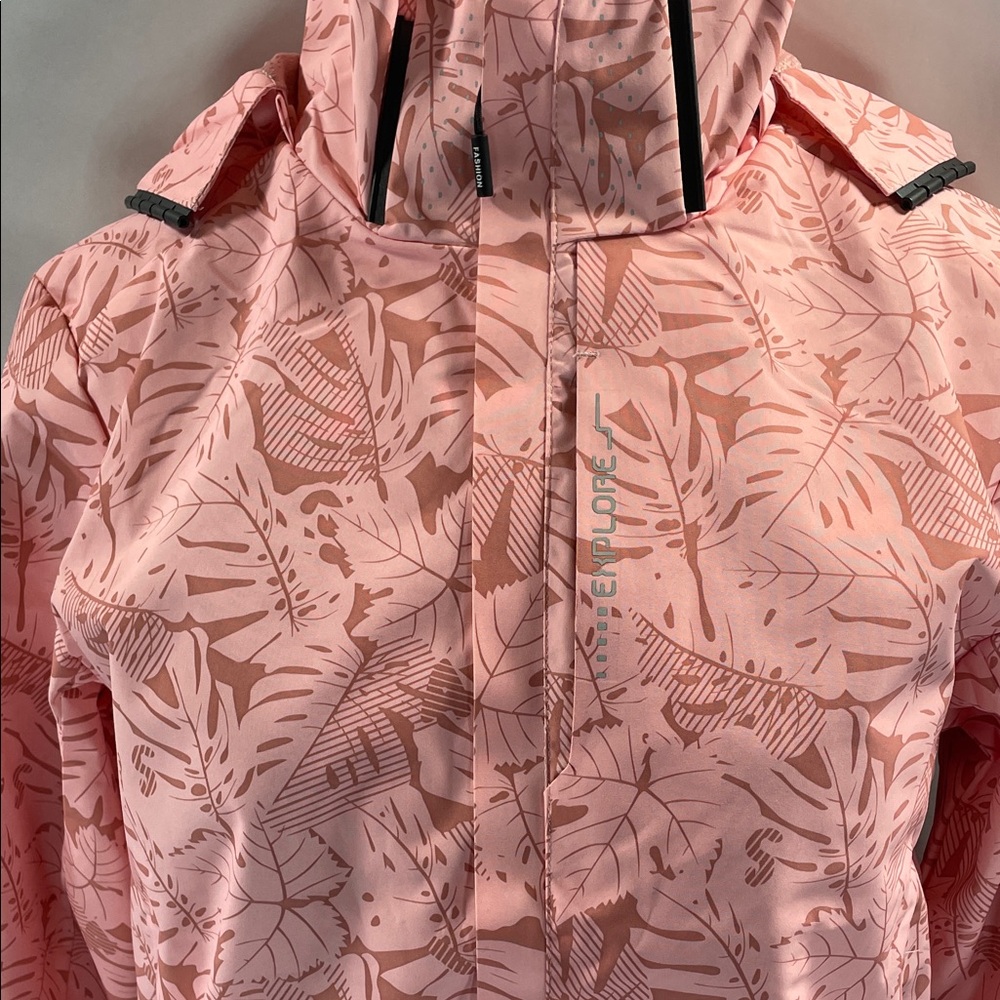 Women's Pink Patterned Ski Jacket - image 2